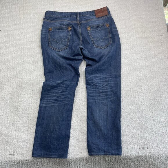 Guess Vermont Slim Men Blue Denim Cotton Straight Leg Distressed Jean Size 34X29 - Picture 5 of 9